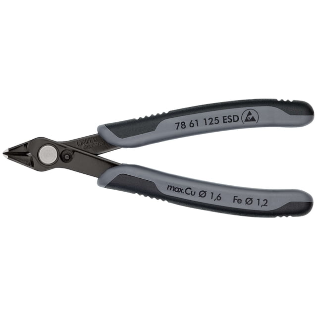 KNIPEX 78 61 125 ESD Electronic Super Knips© ESD Con fundas en dos componentes bruñido 125 mm