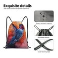 thumbnail image 3 of Kdxio Vibrant Hummingbird Watercolor Art Print Drawstring Backpack Bag,Waterproof Draw String Back Sack, Gym Drawstring Bags Swim Bag For Unisex, 3 of 5