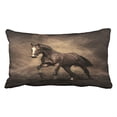thumbnail image 1 of RYLABLUE Decorative Unique Running Horse Zippered Pillow Case Size 20x30 inches Two Side, 1 of 1