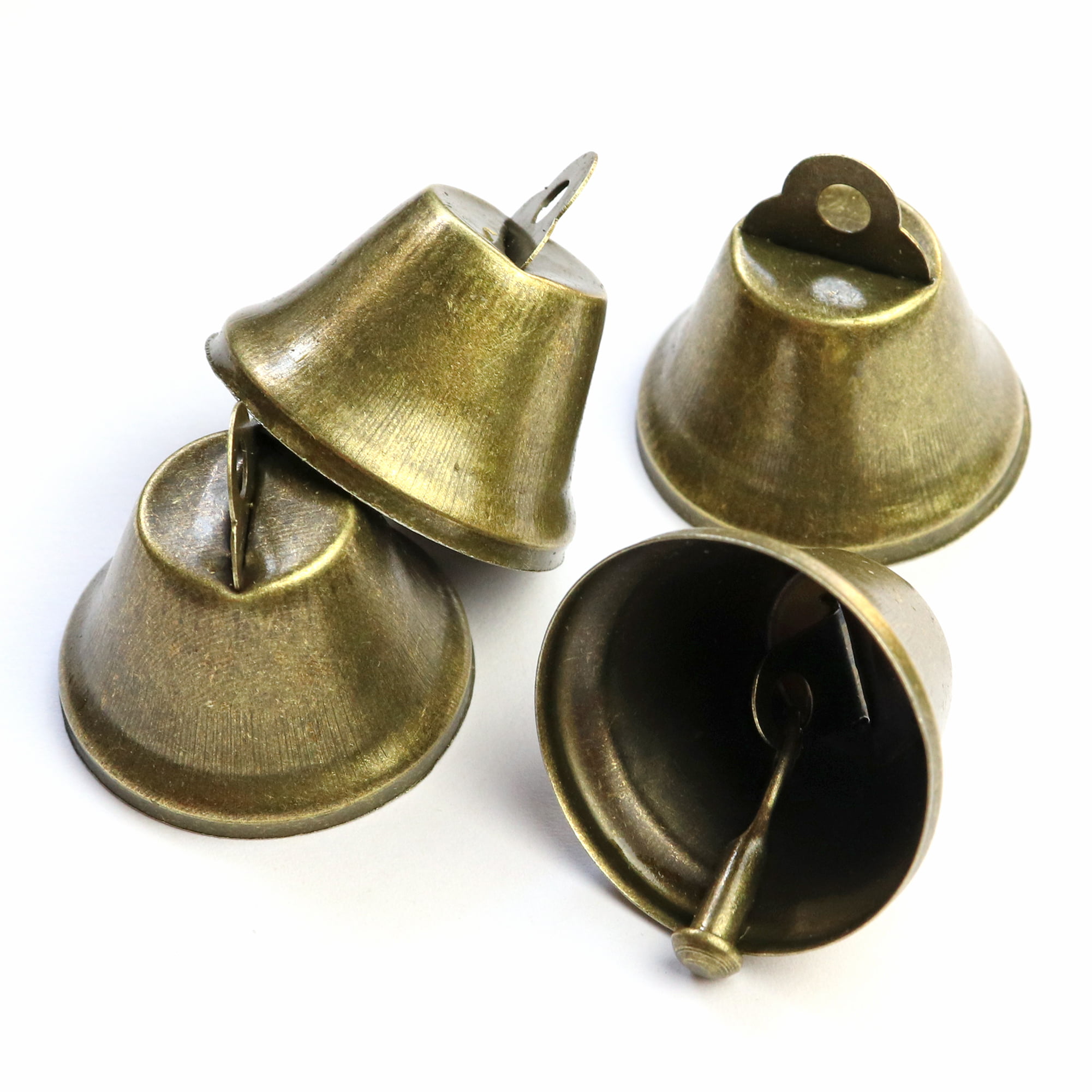 Gold SUONUO 4pcs Bronze Jingle Bells Craft Bells Vintage Copper Bells Jingle Bells Wind Chimes 1.34 Inches DIY Bells for Dog Door Home and Christmas Decoration 