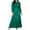 Green, variant on Zkozptok Women's Satin Long Dress Front Pleated Long Sleeve Crew Neck Waist Dresses Casual Cocktail Party A Line Dress