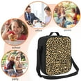 thumbnail image 5 of Zufioo Leopard Print Insulated Lunch Bag,600D Polyester Oxford Fabric, Leakproof & Reusable Lunch Tote, Adjustable Shoulder Strap,Food Freshness Keeper with Utensils, 5 of 7