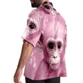 thumbnail image 3 of Pink Monkey Gorilla Men's Short Sleeve Poplin Shirts with Spread Collar Tops, Casual Printed Button Down Short Summer Beach Shirts for Men and Women, 3 of 6