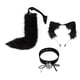 thumbnail image 5 of Diadema con orejas de gato Salvador negro con cola y gargantilla, 5 of 10