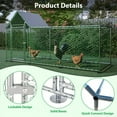 thumbnail image 4 of 26'Lx6.7'Wx6.6' ft Large Metal Chicken Coop, Walk-in Chicken Run, Galvanized Wire Poultry Chicken Hen Pen Cage, Rabbits Duck Cages with Waterproof and Anti-Ultraviolet Cover for Outside, 4 of 10