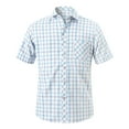 thumbnail image 2 of WREESH Men's Casual Button Down Shirts with Turndown Collar and Pocket Short Sleeve Solid Color Cotton Top White, 2 of 4