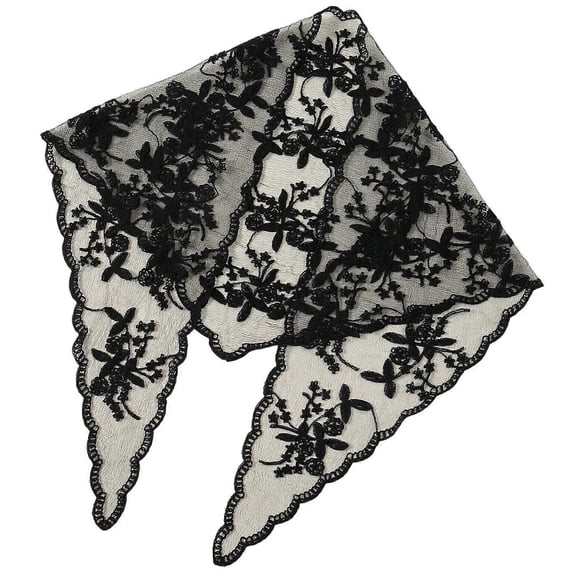 Stylish Floral Embroidered Headscarf Shawl Lightweight Polyester Blend Multipurpose Summer Scarf Women Accessory cream colored