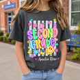 thumbnail image 2 of Back To School Shirt, Custom Grade Name Tee, Second Grade Smiley Graphic, Cute First Day Of School Outfit, Classroom Gift, 2 of 10