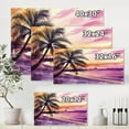 thumbnail image 4 of Designart Pink and Purple Palm Beach Sunset Canvas Wall Art, 4 of 4