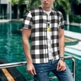 thumbnail image 6 of Lsque Black White Plaid Pattern Mens Polo Golf Shirts Funny Graphics Shorts Sleeve Button Shirts Baseball T-shirt-XX-Large, 6 of 7