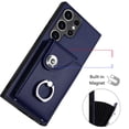 thumbnail image 5 of Compatible for Samsung Galaxy S24 Ultra Case with Card Holder, Wallet Case for Women Men with Rotation Finger Ring Stand, Accordion Style PU Leather Shockproof Case for Galaxy S24 Ultra, Blue, 5 of 7