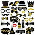 thumbnail image 2 of Event & party supplies,53 Pieces Black Golden Photo Booth Props For Birthday Wedding New Year Mix Of Hats Lipstick Tie Crowns And More Funny Selfie Props, 2 of 8