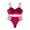 Hot Pink, variant on Lingerie Sets for Women New Fashion Lace Lingerie Underwear Sleepwear Steel Ring Pajamas Garter Bra Set, Color:, Size:M