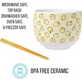thumbnail image 3 of Silver Buffalo Sanrio Hello Kitty and Friends Pompompurin Pattern Ceramic Ramen Noodle Rice Bowl with Chopsticks, Microwave Safe, 20 Ounces, 3 of 9