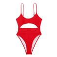 thumbnail image 1 of Conjunto de ropa de playa con estampado de Bikini, traje de baño siamés calado de Color sólido Sexy para mujer Fridja  nalpqowj53423, 1 of 8