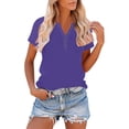 thumbnail image 1 of Neewe Womens Short Sleeve Summer Tops Solid V Neck T Shirts Casual Color Block Raglan Shirts Tunic Tees, 1 of 8
