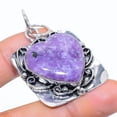 thumbnail image 2 of Lepidolite Stone Gemstone Handmade 925 Sterling Silver Pendant 1.77", 2 of 2
