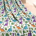 thumbnail image 3 of Colorful Dinosaurs Cactus Plants Pattern Blanket,Comfortable Soft Lamb Wool Throw Blanket,All Season,Warm Lightweight Blankets for Sofa Bed Couch Living Room Chair,40"x50", 3 of 4