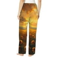 thumbnail image 3 of Picia Sunflower Sunset Rainfall Womens Soft Woven Cotton Elastic Waistband Sleep Pajama Pant Lounge Sleep Pant With Pockets And Drawstring-Medium, 3 of 9