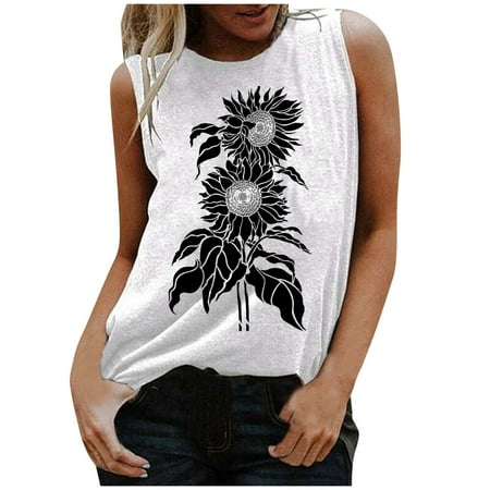 

Graphic Shirt for Women Funny Print Sleeveless Cute Juniors Tops Teen Girl Tee Funny T Shirt