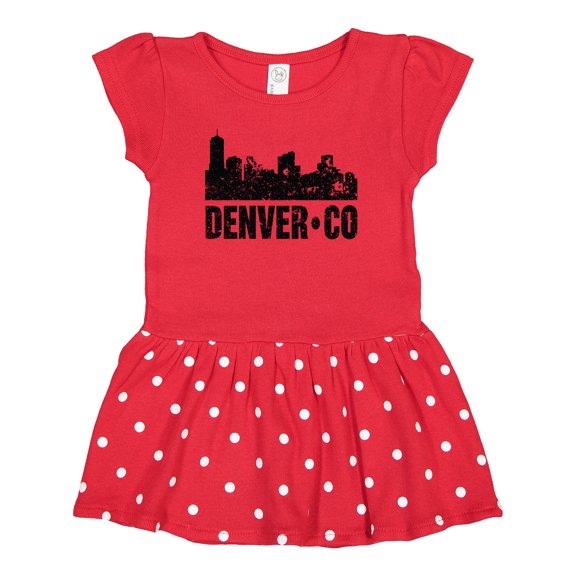 Inktastic Denver Colorado Skyline Grunge Gift Baby Girl Dress