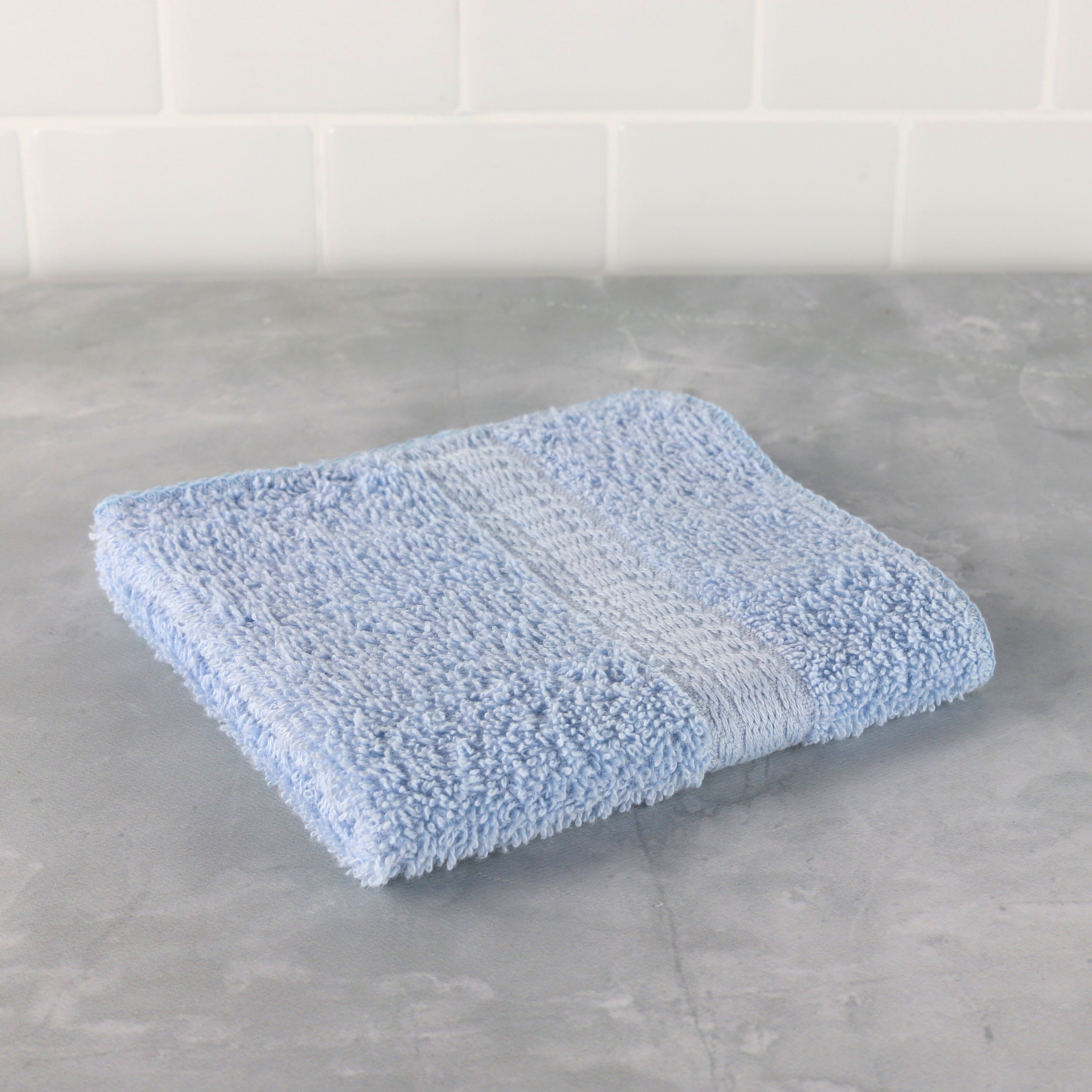 Mainstays Basic Single, Solid Light Blue Washcloth 12" x 12