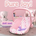 thumbnail image 4 of Dolls To Play Baby Doll Nursery Playset 4-Piece Set Bed Carrier High Chair Rocking Seat for 12-18 Inch Dolls, Kids Role Play Toy Purple, 4 of 8