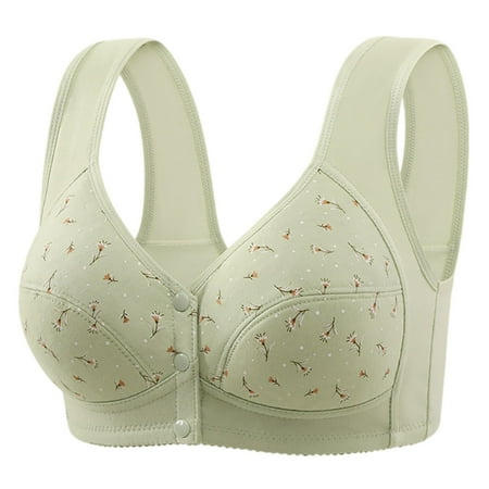 Xiaoxatg Women s Fixed Cup Front Buckle Underwear For The Elderly Plus Size Bra Without Underwire Thin Tank Top Bra Womens Bras Comfortable
