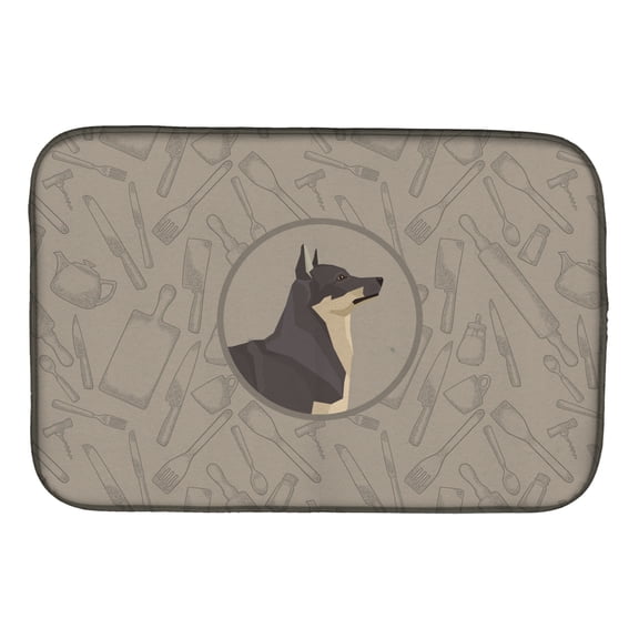 Caroline's Treasures Swedish Vallhund In the Kitchen Dish Drying Mat