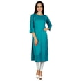 thumbnail image 1 of Bimba Kurta en Rayonne pour Femmes Kurti Designer Manches 3/4 Tunique Formelle Décontractée, 1 of 8