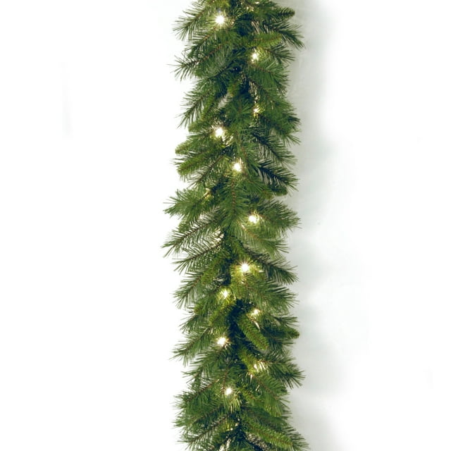National Tree Company 9 Foot Winchester Pine Garland with Clear Lights