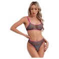 thumbnail image 4 of Conjunto de lencería microbikini con sujetador de malla de lunares transparentes para mujer, sujetador con tirantes finos, Top y Tanga de cintura alta, ropa interior, 4 of 5