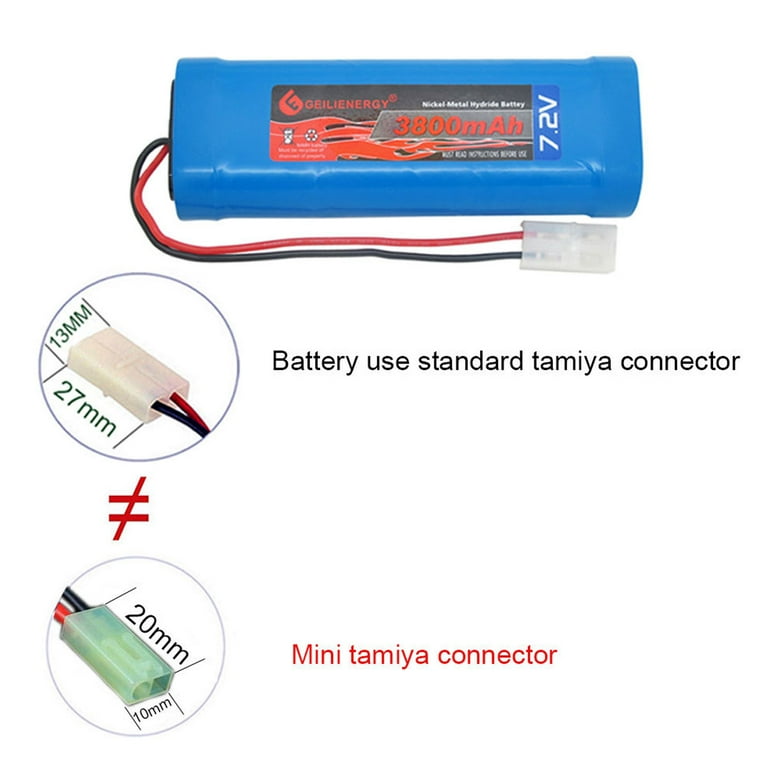 7.2V Battery Pack for RC Car 6 Cell 3800mAh NiMH Flat Battery with