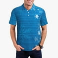 thumbnail image 2 of Cauagu Blue Christmas Print Men's Polo Shirts, Short-Sleeve Polo Shirts for Men Performance Golf Shirt Athletic Casual Collared T-Shirt-Medium, 2 of 8