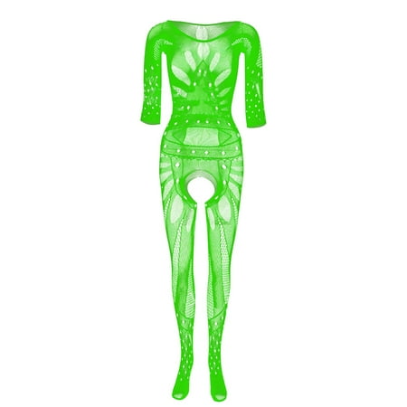 Zszcpp Sexy Lingerie For Curvy Womens Fishnet Sheer Body Stocking Jumpsuit Captivation Mesh Bras And Panties