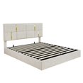 thumbnail image 4 of MODERNLUXE Queen Size Lift Up Storage Bed,Modern Upholstered Platform Bed Frame with Wingback Headboard and Hydraulic Storage,No Box Spring Needed,Beige, 4 of 6