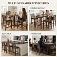 thumbnail image 5 of Guyou 26" Rattan Bar Stools Set of 2, Farmhouse Faux Leather Upholstered Counter Height Stools with Cane Woven Back, Mid-Century Modern Wooden Bar Chairs for Kitchen Island, Walnut Brown, 5 of 11