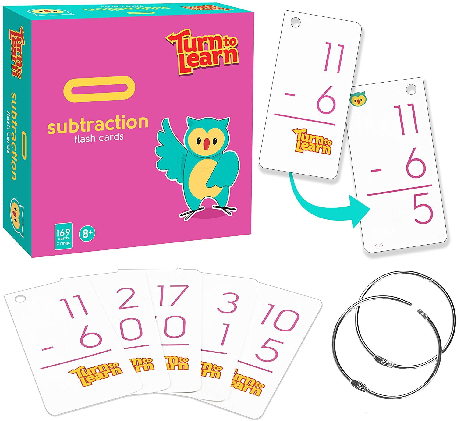 Turn To Learn Subtraction Flash Cards - Math Problem Solving Tool ...