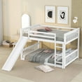 thumbnail image 3 of Full over Full Bunk Bed with Slide and Ladder, White, 3 of 9