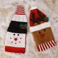 thumbnail image 5 of Juego de fundas navideñas para botellas de vino, bolsas tejidas para botellas de vino con muñeco de nieve de Papá Noel, decoraciones para mesa de cena, regalos de Año Nuevo（Mixed 3PCS, 5 of 5