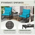 thumbnail image 5 of LiteHaven 3 Piece Outdoor Rocking Bistro Set Black Wicker Furniture Porch Chairs Conversation Sets with Glass Coffee Table Light Blue, 5 of 9