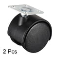 thumbnail image 2 of 2Pcs 1.25 inch Office Chair Casters Black Nylon Twin Wheel,Top Plate Mount, 2 of 4