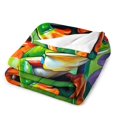 thumbnail image 3 of NIANHE Flower Frog blanket, comfortable and soft, warm casual blanket, printed design, winter sofa dormitory home decoration, must-have travel product. Size is 50x60 inches., 3 of 9