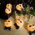 thumbnail image 4 of 1pc Halloween LED Ghost String Lights, Skull Face String Lights, Festive Party Décor, Plastic, 4 of 5