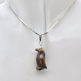 thumbnail image 5 of Tigereye Penguin Pendant Necklace | Semi Precious Stone Jewelry | Silver Pendant, 5 of 7