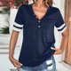 thumbnail image 1 of Fiudx Ofertas Flash Del Día Blusas Casuales con Botones de Manga Corta y Cuello En V de Verano para Mujer a La Moda, 1 of 5