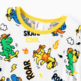thumbnail image 5 of PatPat Toddler Pajamas Viscose from Bamboo Boys Snug Fit Pajamas Kids Short Sleeve Graphic Top & Pj Pants Breathable Sleepwear Sets, White, 3T, 5 of 10