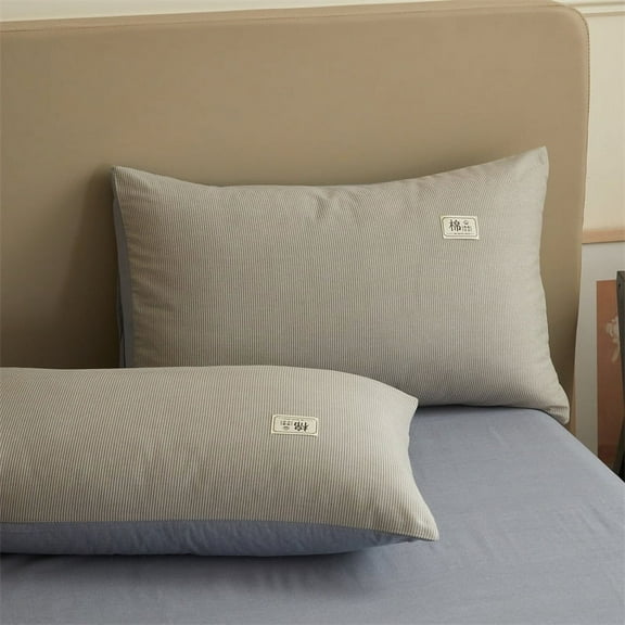 Zhuge 4Pcs All cotton pillowcase Simple is not simple, high quality cotton pillowcase, let sleep more at ease 18.9x29.13inch(gray）