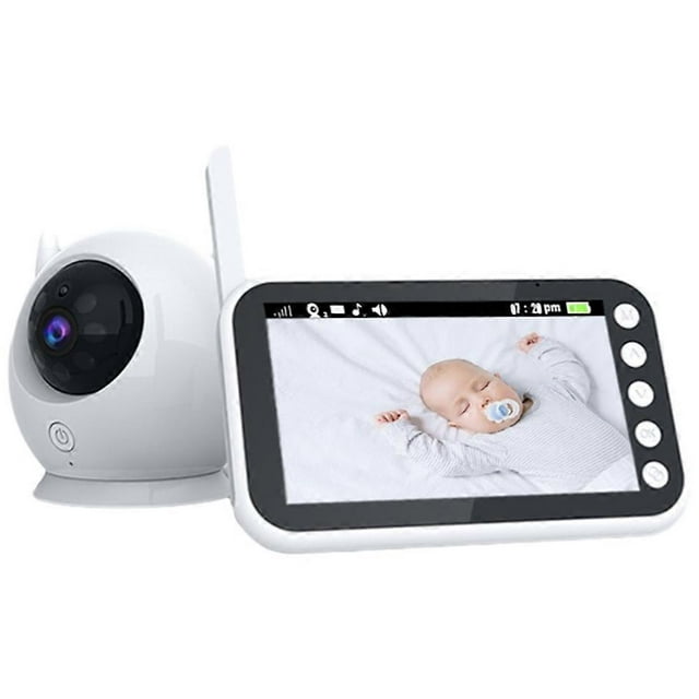 Video Baby Monitor, Baby Caregiver, 4.3 Inch IPS Screen Baby Camera Monitor Lullaby Feeding Alert, EU Plug