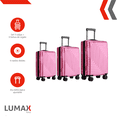 thumbnail image 2 of Set De 3 Maletas De Viaje Resistentes 4 Ruedas con Obsequio rosa, 2 of 6